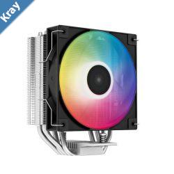 DeepCool AG400 LED CPU Cooler 4 Heat Pipes 6 Colour LED 120mm PWM Fan Intel LGA17001200115111501155 AMD AM5AM4