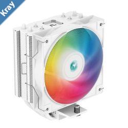 DeepCool AG400 ARGB WHITE Single Tower CPU Cooler TDP 220W 120mm Static ARGB Fan DirectTouch Copper Heat Pipes Intel LGA1700AMD AM5 Support