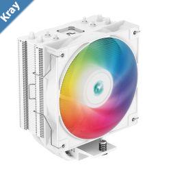 DeepCool AG400 ARGB WHITE Single Tower CPU Cooler TDP 220W 120mm Static ARGB Fan DirectTouch Copper Heat Pipes Intel LGA18511700AMD AM5