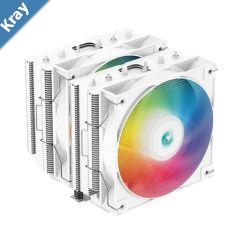 DeepCool AG620 ARGB WHITE DualTower CPU Cooler 2x 120mm Fan 6 Copper Heat Pipes Intel LGA20662011v3201117001200115111501155 AMD AM5AM4