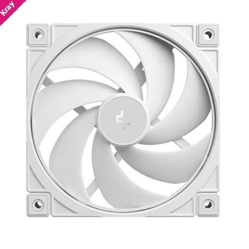 DeepCool FD12 v2 WH 120mm  Performance Integral Blade Silent Ring Case Fans, 4-pin PWM, 500~2500 RPM, Hydro Bearing