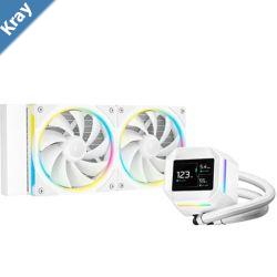 DeepCool LM240 WH ARGB Liquid Cooler With Mini LCD Screen IntelLGA185117001200115111501155 AMDAM5AM4