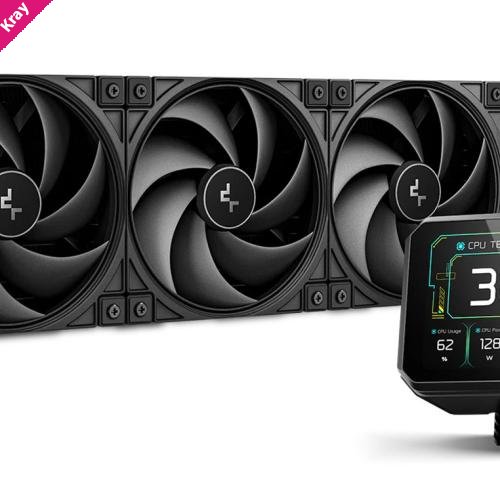 DeepCool SPARTACUS 360 Fully Customisable 6th Gen Liquid Cooler with Silent Ring Fans， 3.4' LCD
