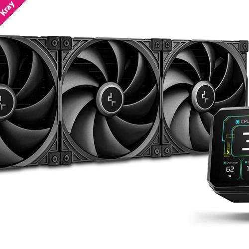 DeepCool SPARTACUS 420 Fully Customisable 6th Gen Liquid Cooler, Thick Tracking Balancing Fans, 3.4' IPS LCD
