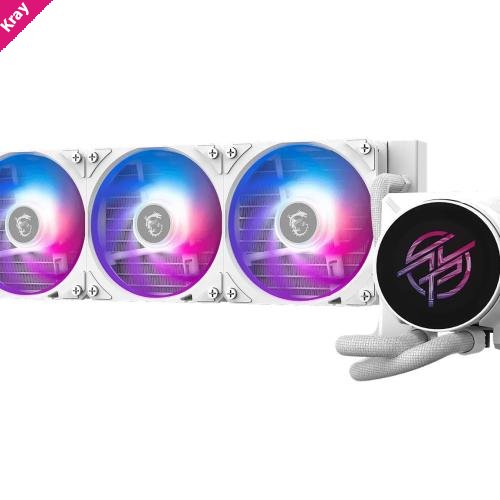 MSI MPG CORELIQUID P22 360 - White, 360mm AIO, 2.1' IPS LCD, 540x540, 3x120mm ARGB Fans, 2000RPM, 62.6CFM, LGA1700/1851, AM4/AM5