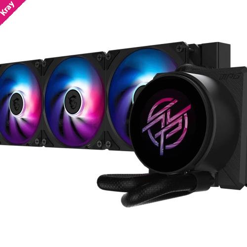 MSI MPG CORELIQUID P22 360 Black, 360mm AIO, 2.1' IPS LCD, 540x540, 3x120mm ARGB Fans, 2000RPM, 62.6CFM, LGA1700/1851, AM4/AM5