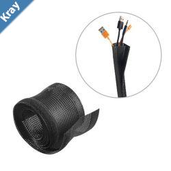 Brateck Flexible Cable Wrap Sleeve with Hook and Loop Fastener 135mm5.3 Width Material Polyester Dimensions 1000x135mm   Black