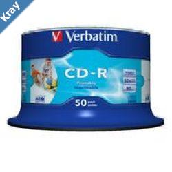 Verbatim CDR 700MB 50Pk White InkJet 52x