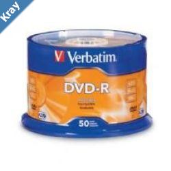 LS Verbatim DVDR4.7GB 16x 50Pk White Wide Thermal Gloss Spindle