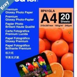 Brother BP61GLA A4 GLOSSY PAPER 20 SHEETS  190 GSM