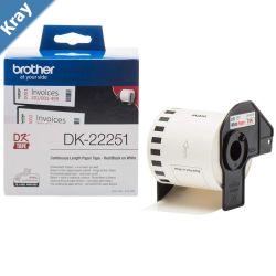 Brother DK22251 Consumer Paper Roll  PAPER ROLL 62MM X 15.24M WITH BLACKRED PRINT