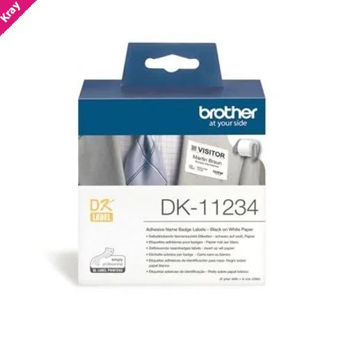 Brother DK-11234 - WHITE 60MM  x 86.10MM  x 260 NAME BADGE LABELS