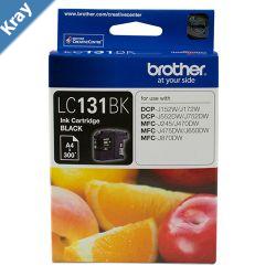 Brother LC131BK Black Ink Cartridge  DCPJ152WJ172WJ552DWJ752DWMFCJ245J470DWJ475DWJ650DWJ870DW  up to 300 pages