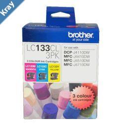 Brother LC133 Colour Value Pack 1X Cyan  1X Megenta  1X Yellow