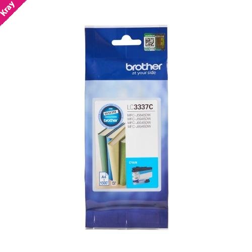 Brother LC3337C *NEW*CYAN INK CARTRIDGE TO SUITMFC-J5945DW/MFC-J6945DW/MFC-J5845DW/MFC-J6545DW-UP TO 1500 PAGES