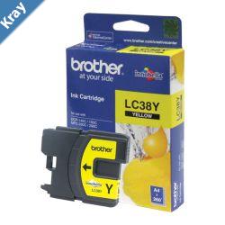 Brother LC38Y Yellow Ink Cartridge to suit DCP145C165C195C375CW MFC250C255CW257CW290C295CN uo to 260 pages