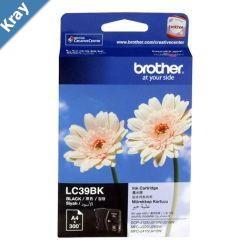 Brother LC39 Black up to 300 pages. Ink suits DCPJ125J315WJ515W MFCJ220J265WJ410J415WJ140W