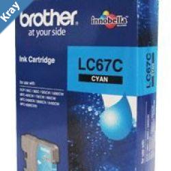 Brother LC67C Cyan Ink Cartridge to suit DCP385C395CN585CW6690CWJ715W MFC490CW5490CN5890CN6490CW6890CDW790CW795CW990CW up to 325 page