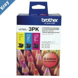 Brother LC73 Colour Value Pack 1X Cyan 1X Magenta 1X Yellow