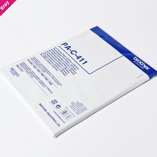 Brother PA-C-411 MOBILE THERMAL PAPER: A4 thermal paper sheets (100 sheets), 75gsm, 3 YEARS ARCHIVE LIFE
