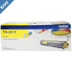 Brother TN251Y  YELLOW TONER CARTRIDGE TO SUIT HL3150CDN3170CDWMFC9140CDN9330CDW9335CDW9340CDW DCP9015CDW1400 Pages