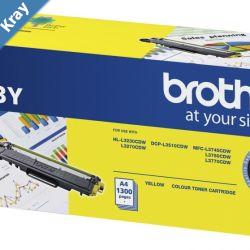 Brother TN253Y Yellow Toner Cartridge to Suit   HL3230CDW3270CDWDCPL3015CDWMFCL3745CDWL3750CDWL3770CDW 1300 Pages