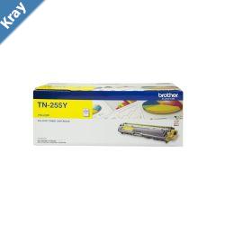 Brother TN255Y  YELLOW HIGH YIELD TONER CARTRIDGE TO SUIT HL3150CDN3170CDWMFC9140CDN9330CDW9335CDW9340CDW DCP9015CDW 2200 Pages