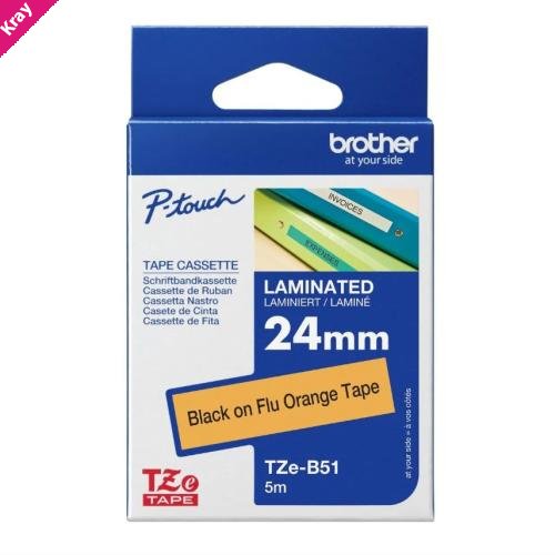 Brother 24MM Fluoro Organge TZ