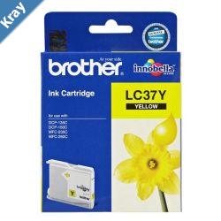 Brother LC37Y Yellow Ink Cartridge to suit DCP135C150C MFC260C 260C SE up to 300 pages