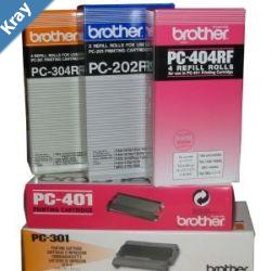 Brother PC404RF  A four pack of thermal printing ribbons  requires PC401  144 A4 pages per ribbon