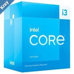Intel i3 13100F CPU 3.1GHz 4.5GHz Turbo 13th Gen LGA1700 4Cores 8Threads 12MB 58W Graphic Card Required Retail Raptor Lake with Fan