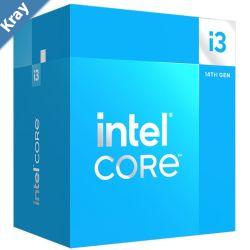 Intel i3 14100 CPU 3.5GHz 4.7GHz Turbo 14th Gen LGA1700 4Cores 8Threads 17MB 60W UHD Graphics 730 Retail Raptor Lake with Fan