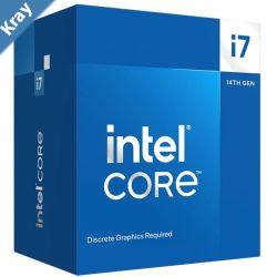 Intel i7 14700F CPU 4.2GHz 5.4GHz Turbo 14th Gen LGA1700 20Cores 28Threads 61MB 65W Graphics Card Required Retail Raptor Lake with Fan
