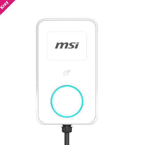 MSI Eco Life Home 22kW (White), 22kW 3-phase 380–415V 32A; 7/11kW 1-phase; OCPP2.0.1; IP65/IK08; 5in display; WiFi; app; RFID opt