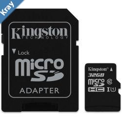 LS Kingston 32GB MicroSD SDHC SDXC Class10 UHSI Memory Card 100MBs Read 10MBs Write with SD adaptor 16GB FMSMSDUL432G