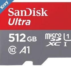 SanDisk 512GB Ultra MicroSDXC UHSI Memory Card  150MBs Capacity 512GB  Compatibility Compatible with microSDHC and microSDXC SDSQUAC512GGN6