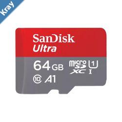 SanDisk Ultra 64GB microSD SDHC SDXC UHSI Memory Card 140MBs Class 10 Speed No adapter