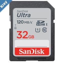 SanDisk Ultra 32GB SDHC SDXC UHSI Memory Card 120MBs Full HD Class 10 Speed Shock Proof Temperature Proof Water Proof Xray Proof Digital Camera