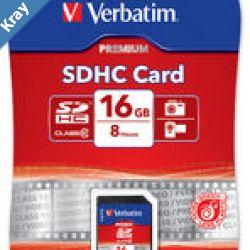 Verbatim SDHC 16GB Class 10 Up to 45MBSec 300X read speed