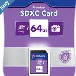 Verbatim SDXC 64GB Class 10 UHSI Up to 45MBSec 300X read speed