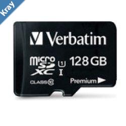 Verbatim Micro SDXC 128GB Class 10 UHSI w Adaptor