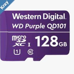 Western Digital WD Purple 128GB MicroSDXC Card 247 25C to 85C Weather Humidity Resistant for Surveillance IP Cameras mDVRs NVR Dash