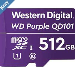 Western Digital WD Purple 512GB MicroSDXC Card 247 25C to 85C Weather  Humidity Resistant for Surveillance IP Cameras mDVRs NVR Dash Cams Drones