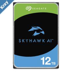 Seagate 12TB 3.5 SkyHawk AI Surveillance SATA HDD 256MB Cache 7200RPM 24x7 workload DVR and NVR Systems