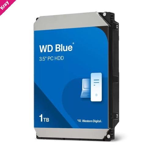 Western Digital WD Blue 1TB 3.5' HDD SATA 6Gb/s 5400RPM 64MB Cache CMR Tech 2yrs Wty