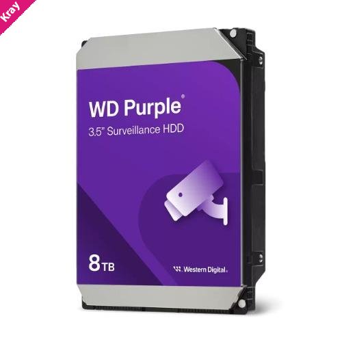 (LS) Western Digital WD Purple 8TB 3.5' Surveillance HDD 128MB Cache SATA3 (LS>WD85PURZ)