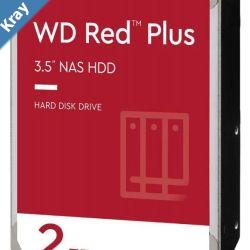 Western Digital 2TB WD Red Plus NAS Hard Drive 3.5Inch Transfer Rate up to 215MBs 5640 RPM Cache Size 512MB 3Year Limited Warranty WD20EFPX