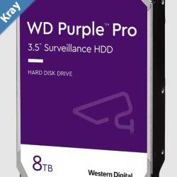 Western Digital WD Purple Pro 8TB 3.5 Surveillance HDD 7200RPM 256MB SATA3 245MBs 550TBW 24x7 64 Cameras AV NVR DVR 2.5mil MTBF