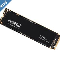 Crucial P3 Plus 2TB Gen4 NVMe SSD 50004200 MBs RW 440TBW 680K850K IOPS 1.5M hrs MTTF FullDrive Encryption M.2 PCIe4 5yrs