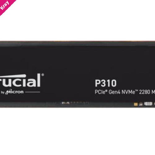 Crucial P310 4TB Gen4 2280 NVMe SSD 7100/6000 MB/s R/W 800TBW 1000K/1000K IOPS 1.5M hrs MTTF Full-Drive Encryption M.2 PCIe4 5yrs ~CT4000P3PSSD8